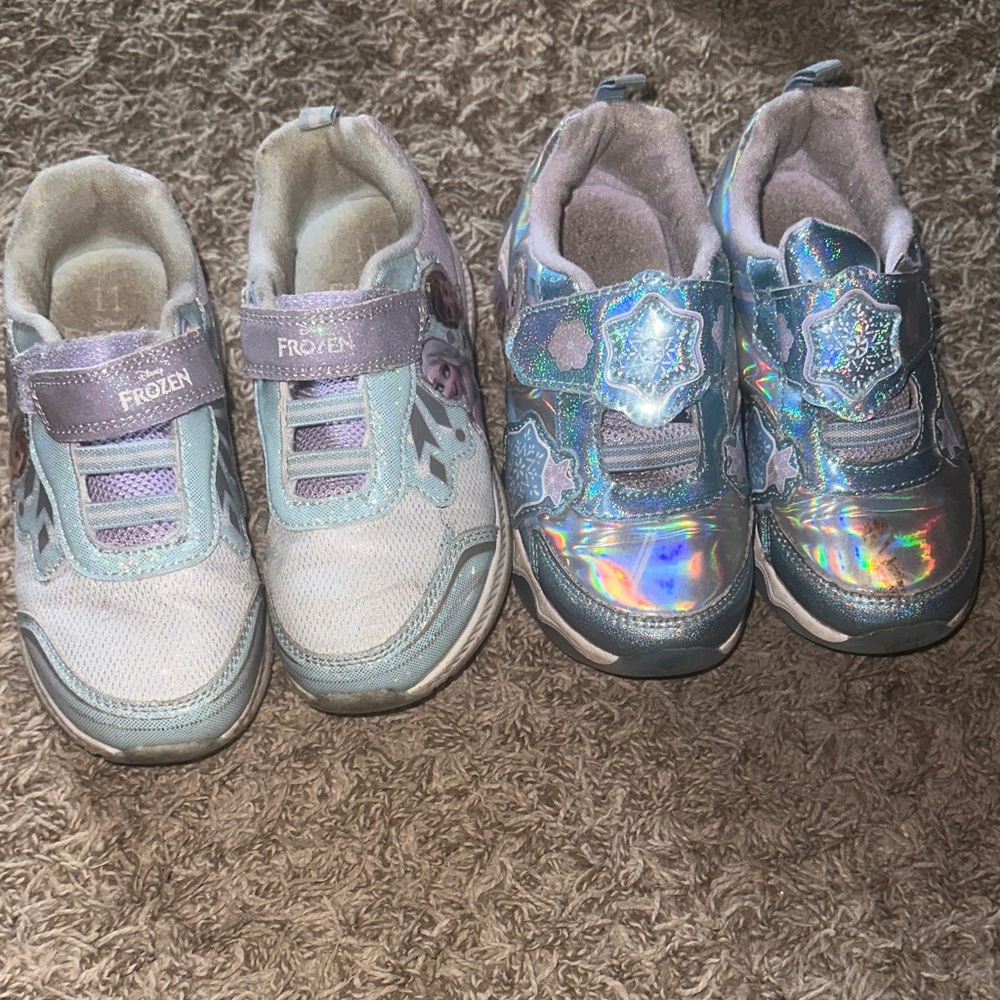 Disney Frozen Kids Sneakers - Blue and Silver